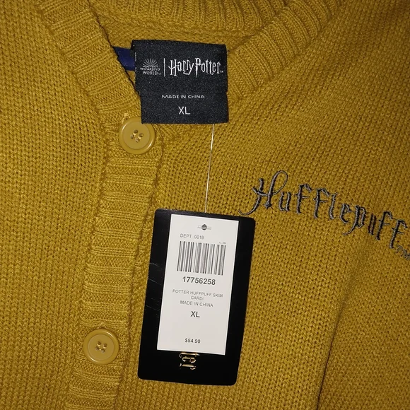 Hot Topic Harry Potter Hufflepuff Skimmer Girls Cardigan- NWT Size XL - Picture 7 of 7